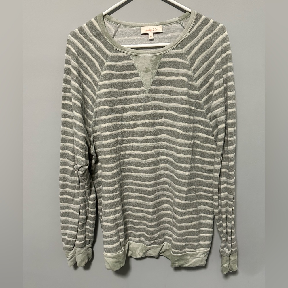Hailey and Co Green Striped Sweater